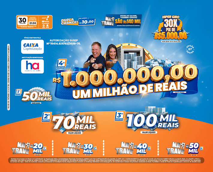 Concorra a mais de R$ 1.000.000,00 — HiperXCAP