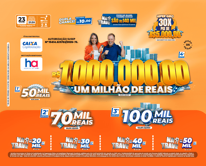 Concorra a mais de R$ 1.000.000,00 — HiperXCAP